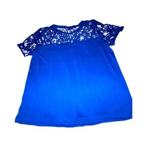 🌷Blue Shirt with Lace Top 2XL